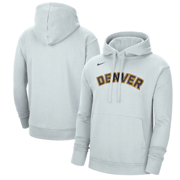 Men's White Denver Nuggets 2022/23 City Edition Essential Pullover Hoodie